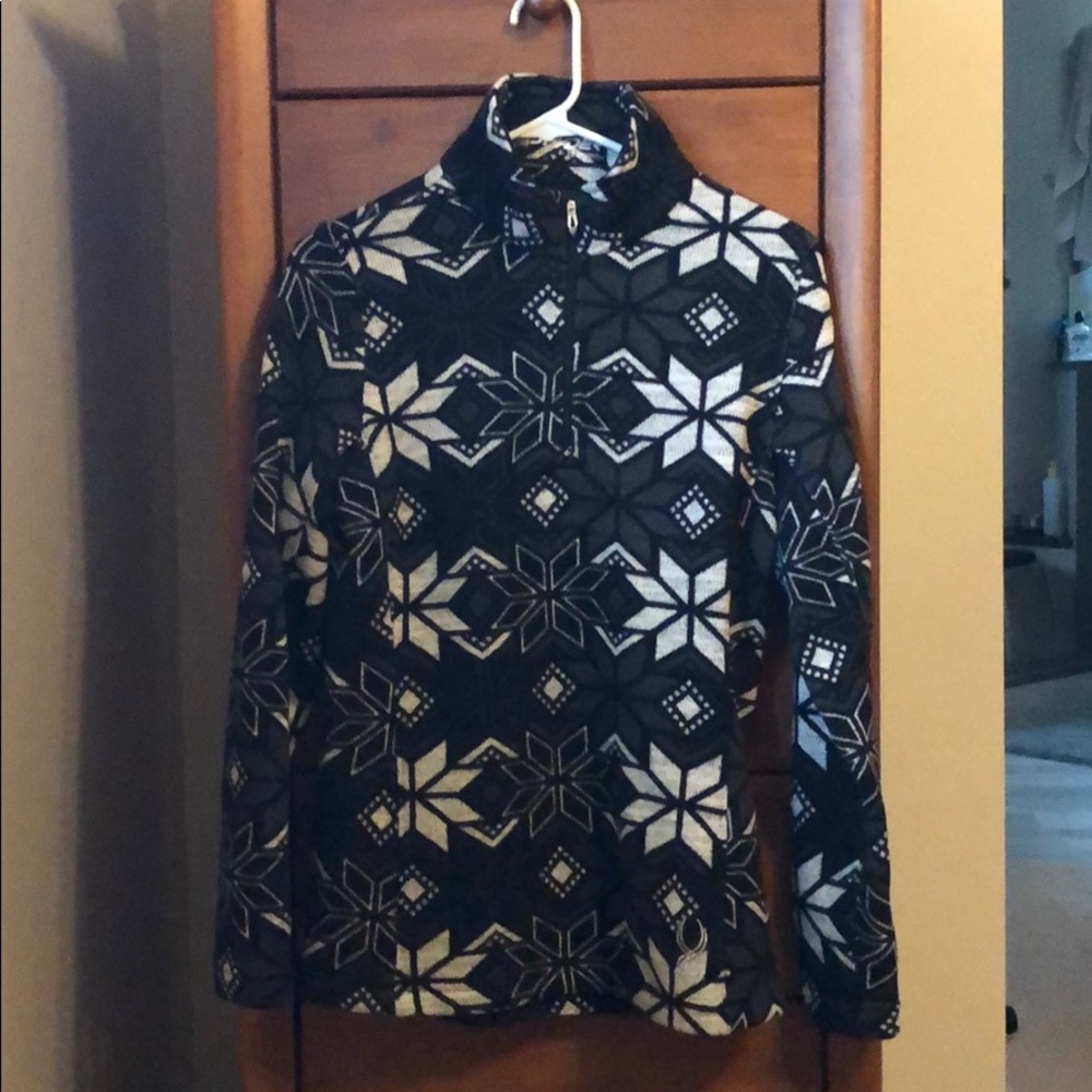 Spyder half zip pull over black, white and grey